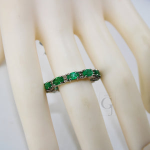 Very Beautiful Designer Emerald Band Ring Rosecut Pave Diamond Rings 925 Sterling Silver Handmade Silver Finish Diamond Ring