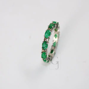 Very Beautiful Designer Emerald Band Ring Rosecut Pave Diamond Rings 925 Sterling Silver Handmade Silver Finish Diamond Ring