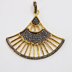 Beautiful 14k Gold Designer Pendant Rosecut Pave Diamond Pendant 925 Sterling Silver Handmade Finish Diamond Charms Necklace Pendant