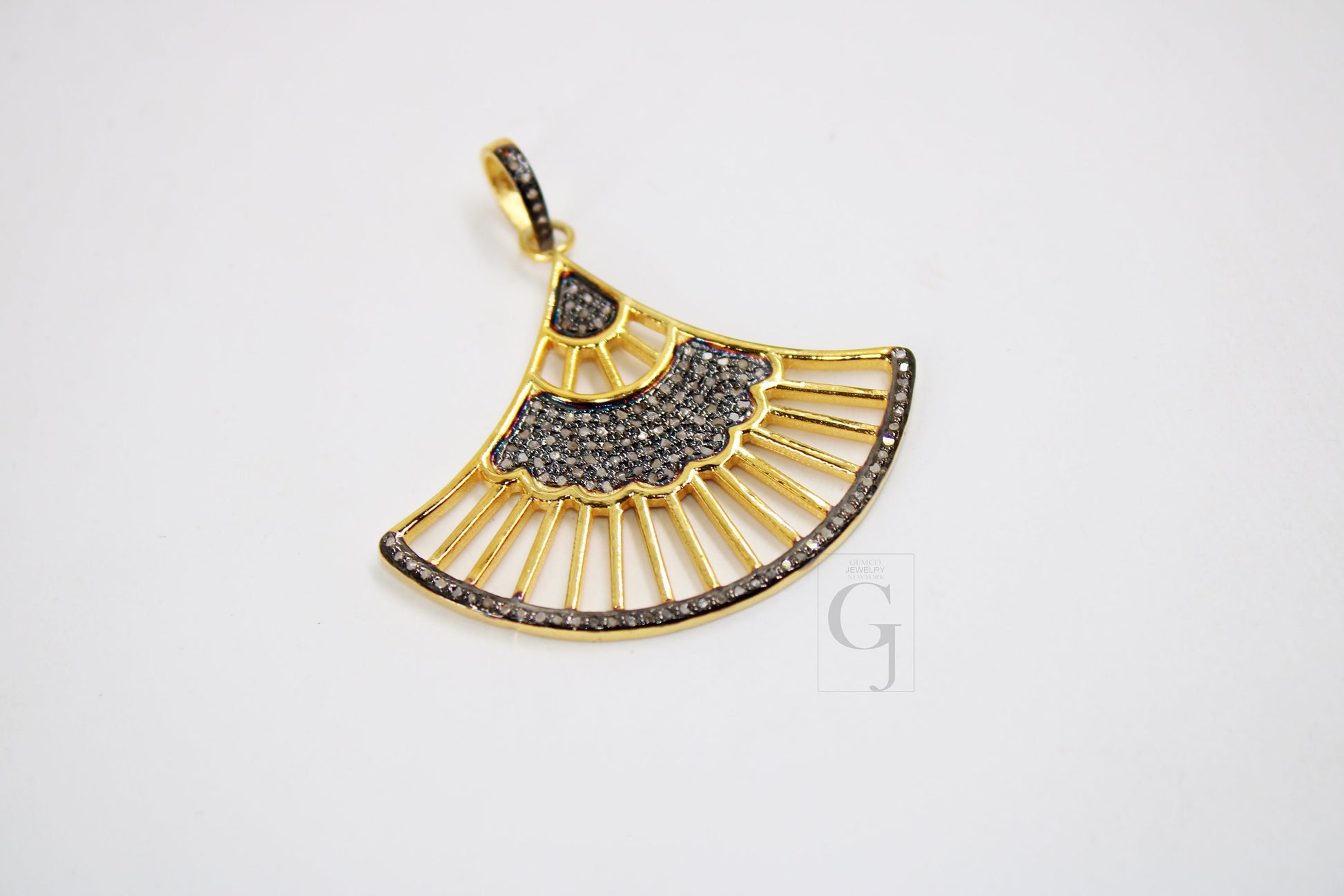 Beautiful 14k Gold Designer Pendant Rosecut Pave Diamond Pendant 925 Sterling Silver Handmade Finish Diamond Charms Necklace Pendant