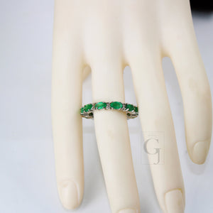 Very Beautiful Designer Emerald Band Ring Rosecut Pave Diamond Rings 925 Sterling Silver Handmade Silver Finish Diamond Ring