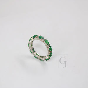 Very Beautiful Designer Emerald Band Ring Rosecut Pave Diamond Rings 925 Sterling Silver Handmade Silver Finish Diamond Ring