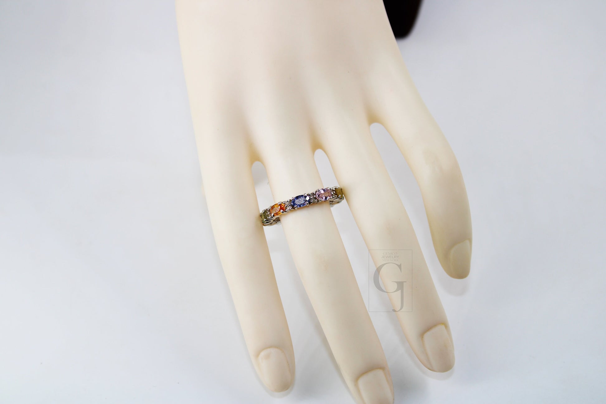 Very Beautiful Designer Multi Sapphire Band Ring Rosecut Pave Diamond Rings 925 Sterling Silver Handmade Silver Finish Diamond Ring