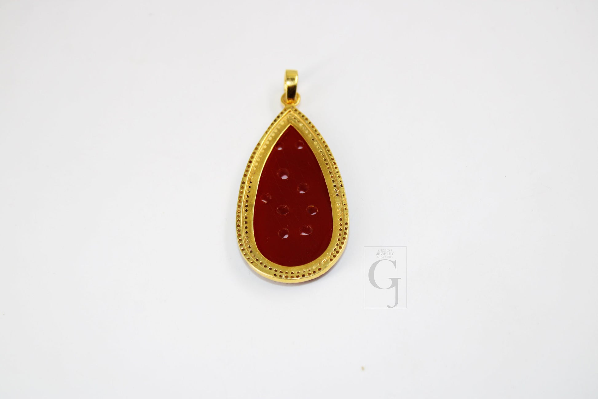 14k Gold Carving Red Onyx Stone Pendant Rosecut Pave Diamond Pendant 925 Sterling Silver Handmade Finish Diamond Charms Necklace Pendant