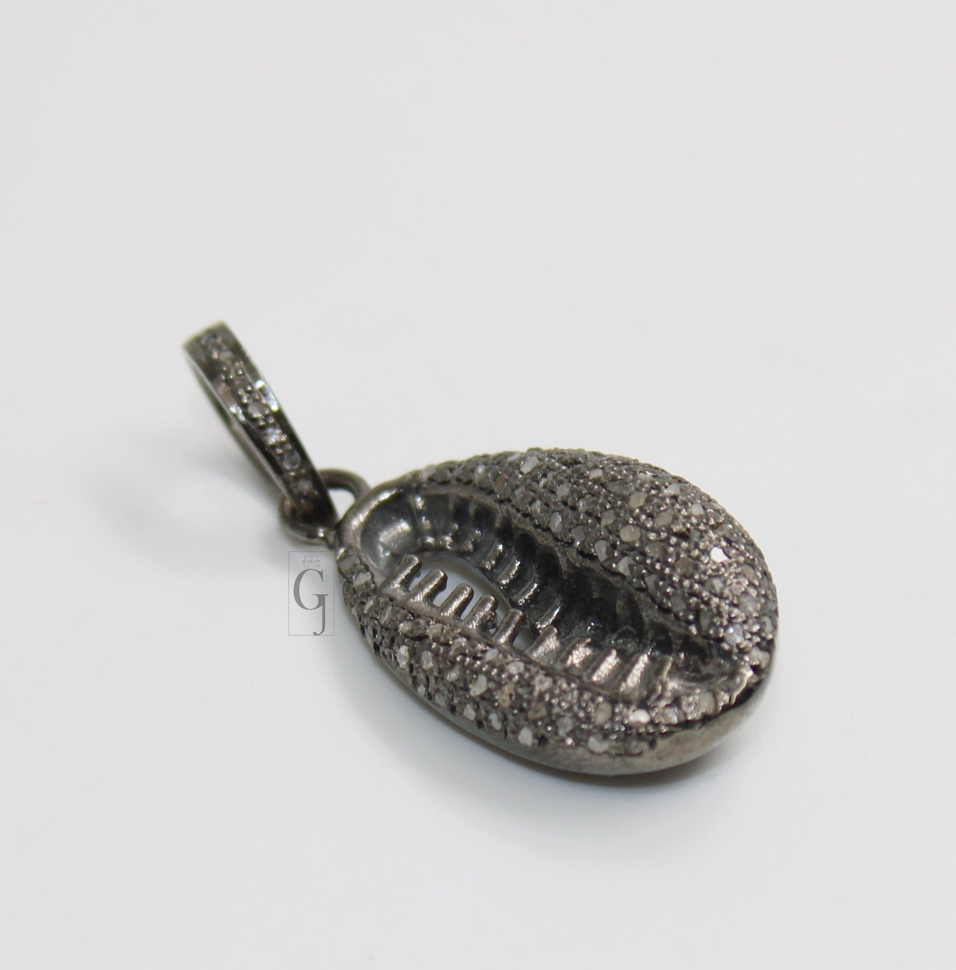 Very beautiful cowrie pendant designer Rosecut pave diamond pendant 925 sterling silver handmade finish diamond charms necklace pendant