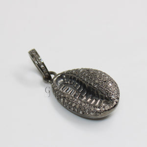 Very beautiful cowrie pendant designer Rosecut pave diamond pendant 925 sterling silver handmade finish diamond charms necklace pendant