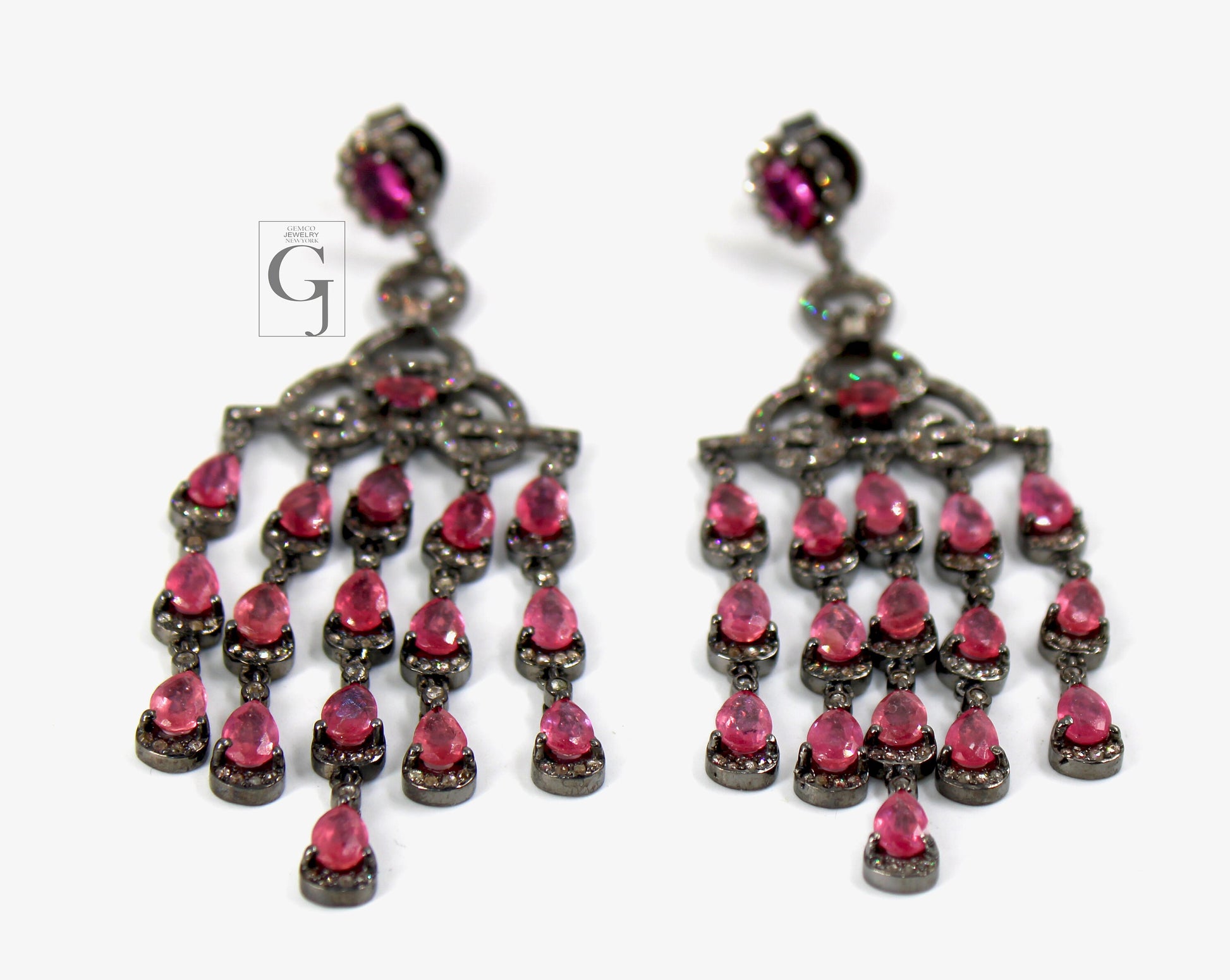 Very Fashionable Natural Tourmaline Stone Designer Earings Rosecut Pave Diamond 925 Sterling Silver Handmade Silver Finish Diamond Earrings