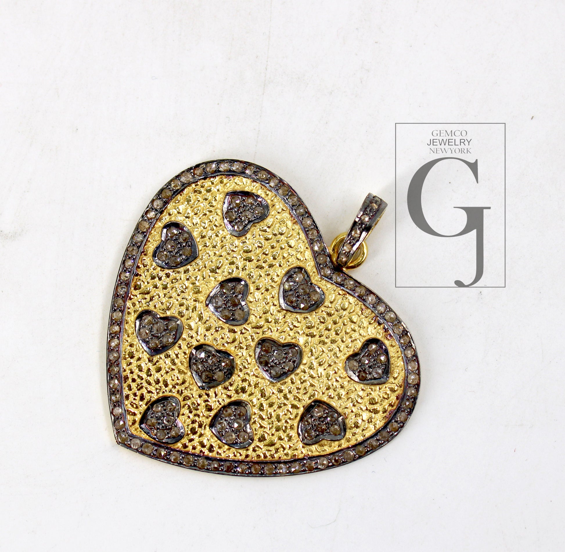 Very beautiful heart pendant designer Rosecut pave diamond pendant 925 sterling silver handmade finish diamond charms necklace pendant
