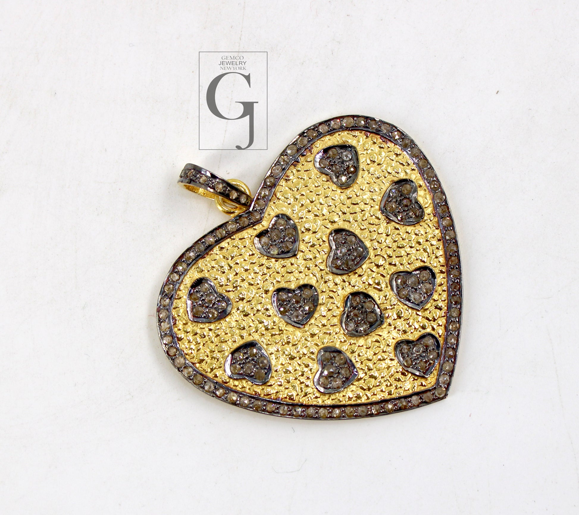 Very beautiful heart pendant designer Rosecut pave diamond pendant 925 sterling silver handmade finish diamond charms necklace pendant