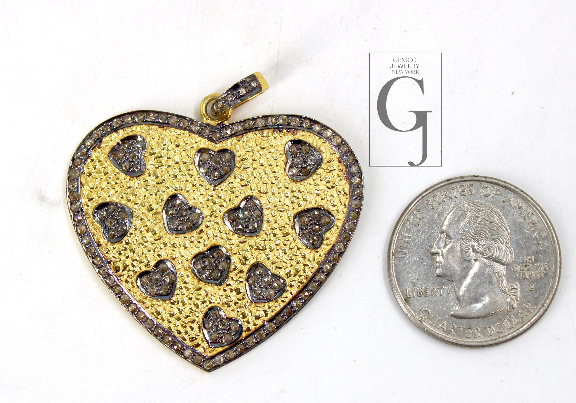 Very beautiful heart pendant designer Rosecut pave diamond pendant 925 sterling silver handmade finish diamond charms necklace pendant