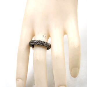 Very beautiful designer brilliant cut pave diamond rings band 925 sterling silver handmade silver finish diamond ring