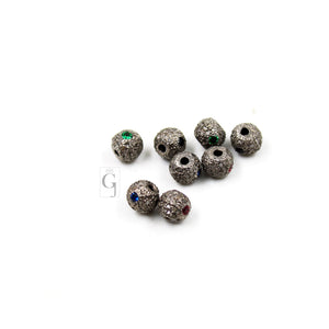 Pave Diamond Ball Beads / Spacers Design Pave Diamond 925 Sterling Silver Handmade Jewelry Diamond Jewelry Fine Jewelry 6mm Bead Spacers