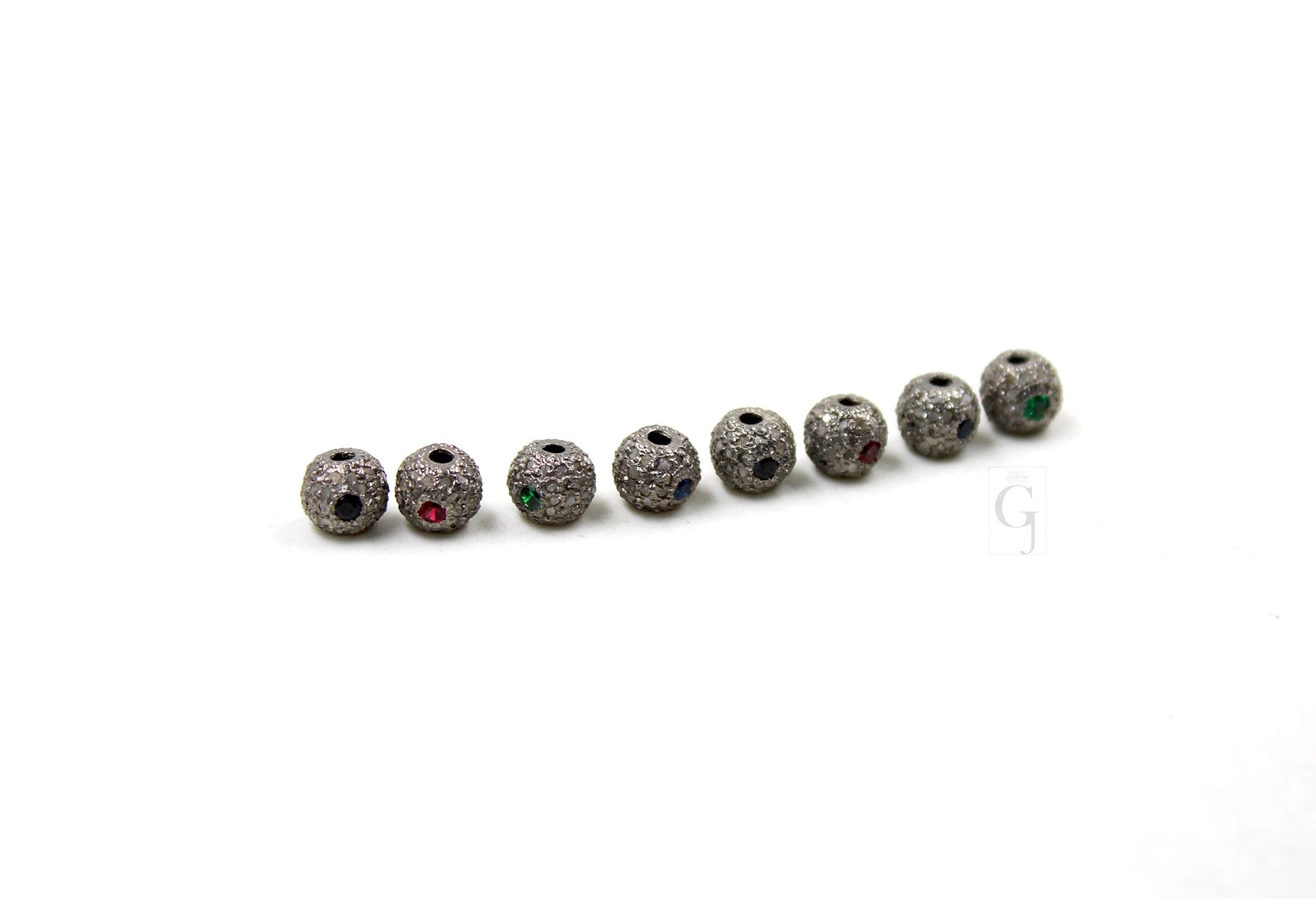 Pave Diamond Ball Beads / Spacers Design Pave Diamond 925 Sterling Silver Handmade Jewelry Diamond Jewelry Fine Jewelry 6mm Bead Spacers