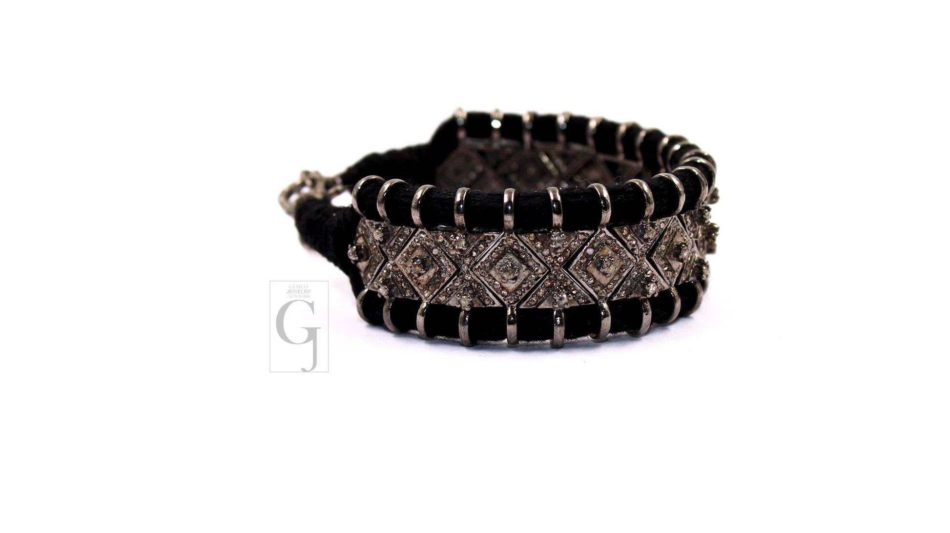 Antique Macrame Bracelet Rosecut Pave Diamond Thread Bracelet 925 Sterling Silver Handmade Diamond Macramé Bracelet 4.5' Diamond Silver Part