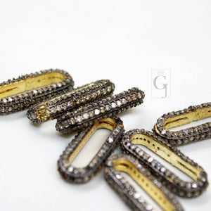 1 pc Pave Diamond Paperclip Claps Design Spring Clasps Handmade Finish Diamond Clasps Jewelry Making Supplies