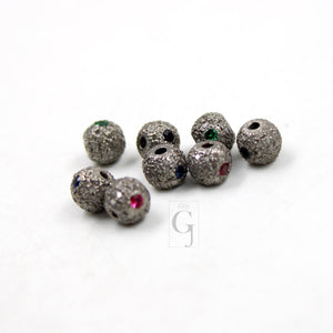 Pave Diamond Ball Beads / Spacers Design Pave Diamond 925 Sterling Silver Handmade Jewelry Diamond Jewelry Fine Jewelry 6mm Bead Spacers