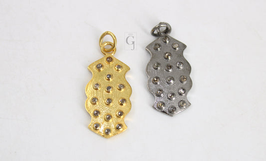 Beautiful Designer Pendant Rosecut Pave Diamond Pendant Sterling 925 Silver Handmade Finish Diamond Charms Necklace Pendant
