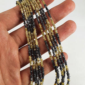 Diamond Stone Raw Diamond Making Jewelry Gemstone uncut Diamond Stone Nuggets Strand Diamond bead 3mm black and yellow shaded diamonds 14