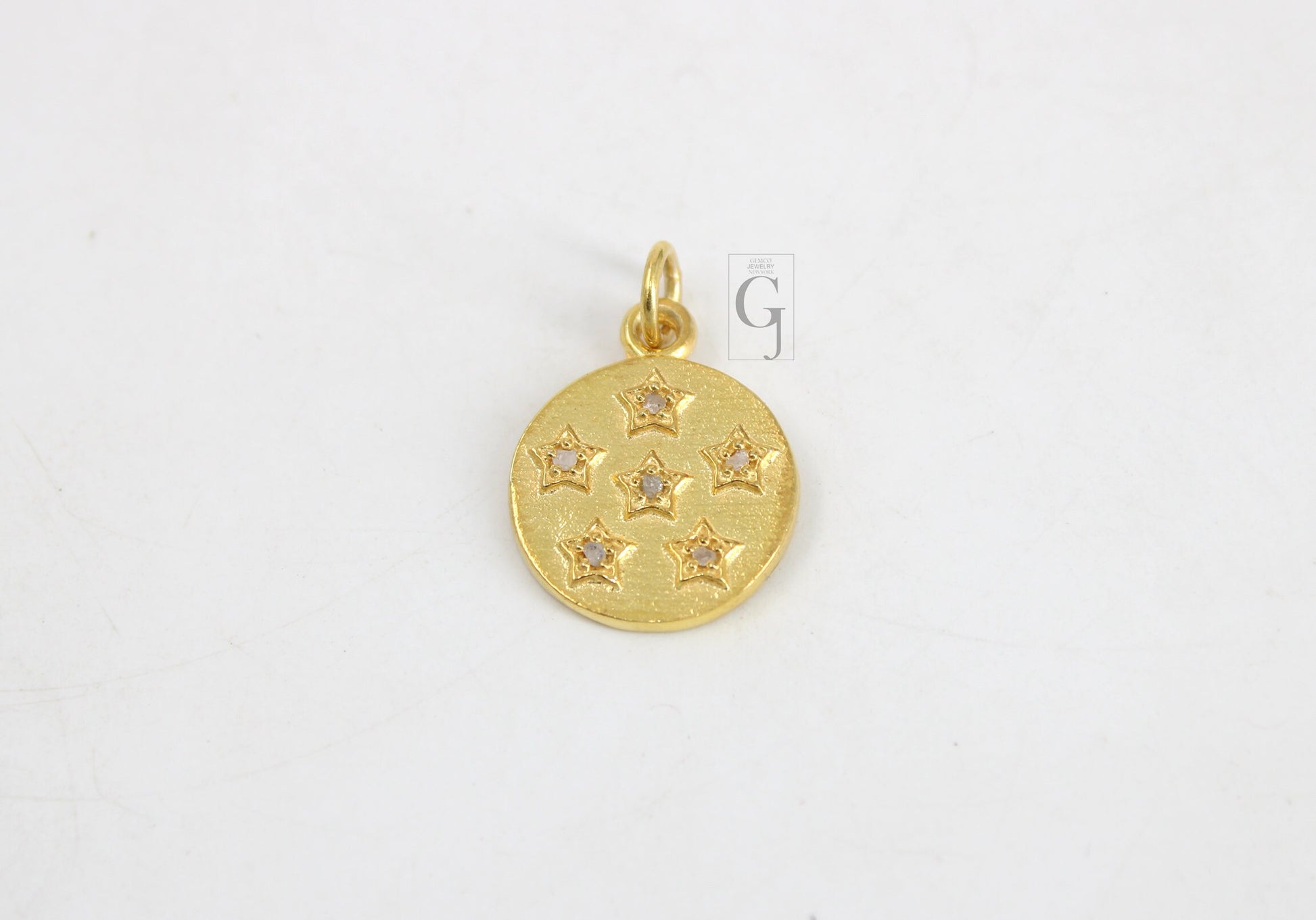 14k Finish Star Pendant Designer Rosecut Pave Diamond Pendant Sterling 925 Silver Handmade Finish Diamond Charms Necklace Pendant