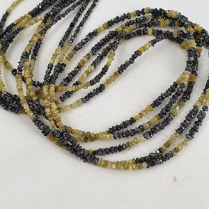 Diamond Stone Raw Diamond Making Jewelry Gemstone uncut Diamond Stone Nuggets Strand Diamond bead 3mm black and yellow shaded diamonds 14