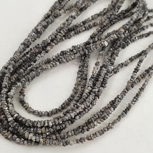 100% Natural Diamond Stone Raw Diamond Making Jewelry Gemstone Uncut Diamond Stone Strand Diamond Bead 2mm - 3.5mm Gray Diamonds Strings 14