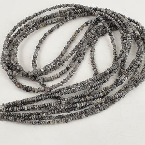 100% Natural Diamond Stone Raw Diamond Making Jewelry Gemstone Uncut Diamond Stone Strand Diamond Bead 2mm - 3.5mm Gray Diamonds Strings 14