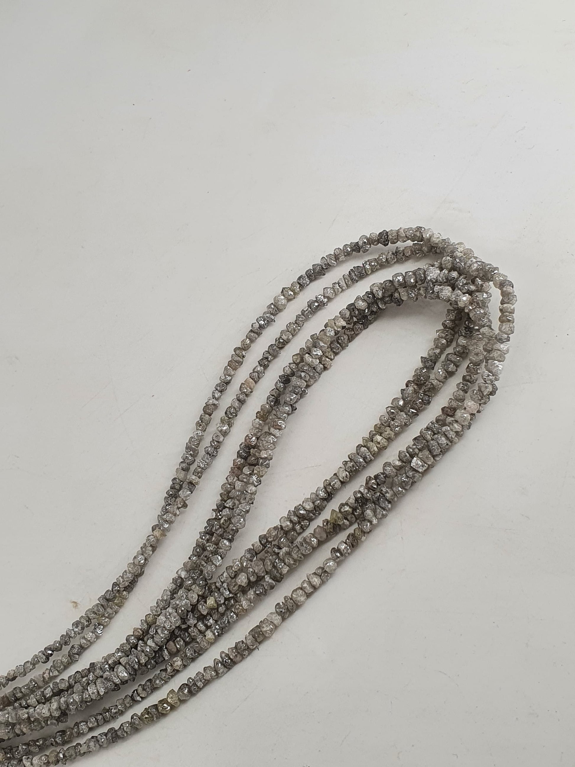 100% natural Diamond Stone Raw Diamond Making Jewelry Gemstone uncut Diamond Stone Nugget Strand Diamond bead 3mm White diamonds strings 14"