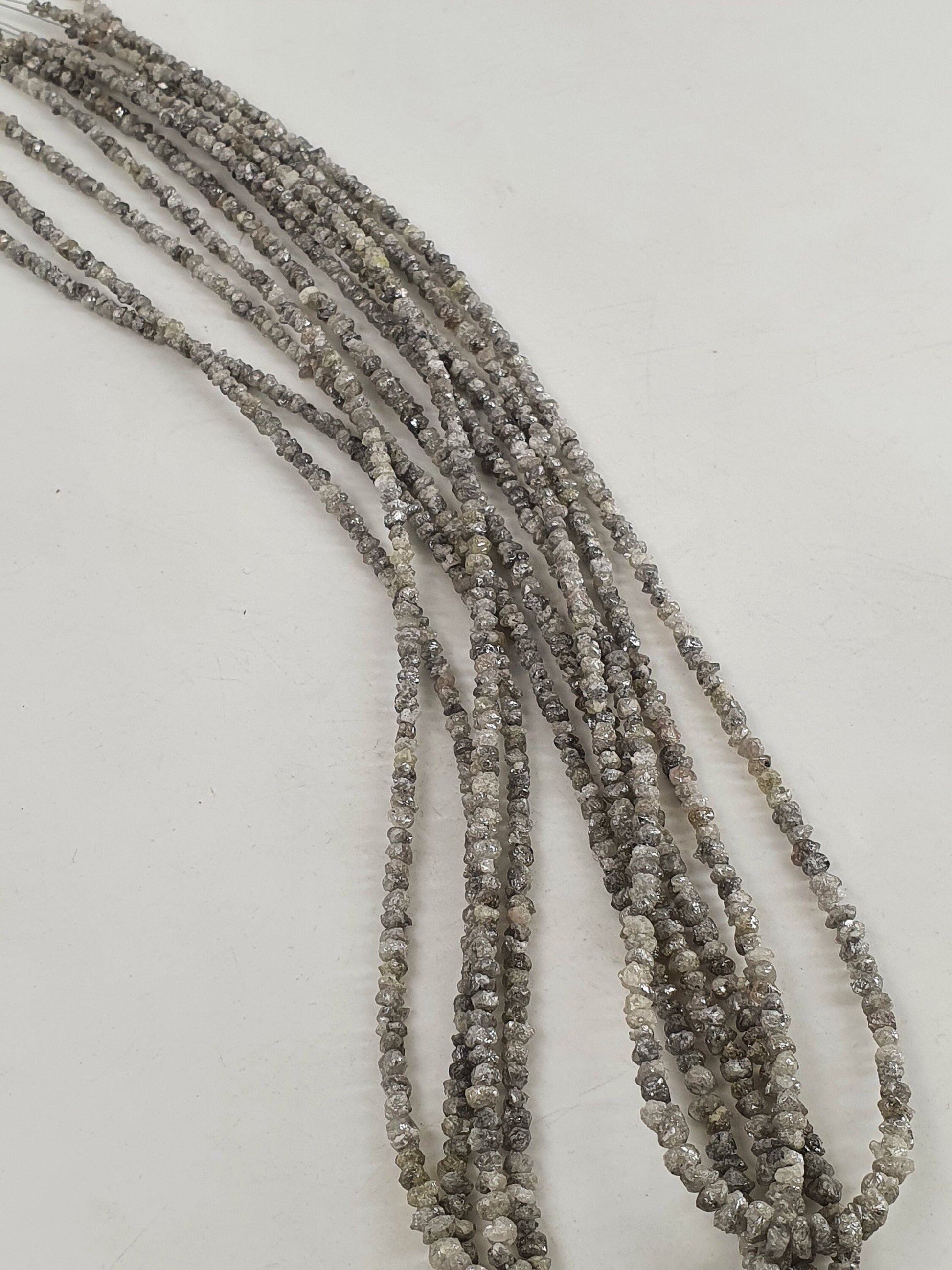 100% natural Diamond Stone Raw Diamond Making Jewelry Gemstone uncut Diamond Stone Nugget Strand Diamond bead 3mm White diamonds strings 14"