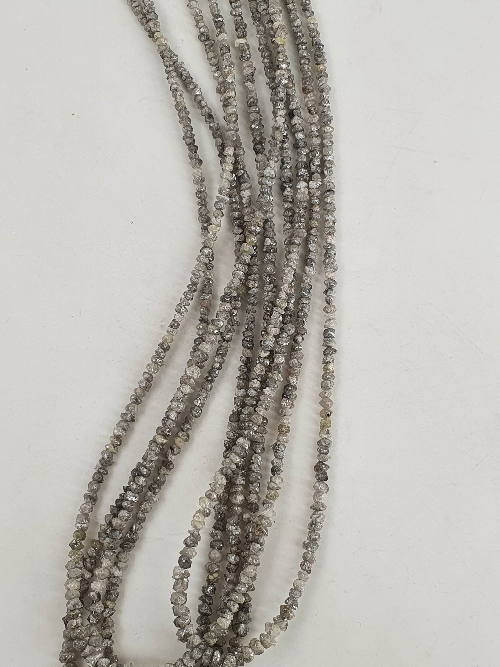 100% natural Diamond Stone Raw Diamond Making Jewelry Gemstone uncut Diamond Stone Nugget Strand Diamond bead 3mm White diamonds strings 14"