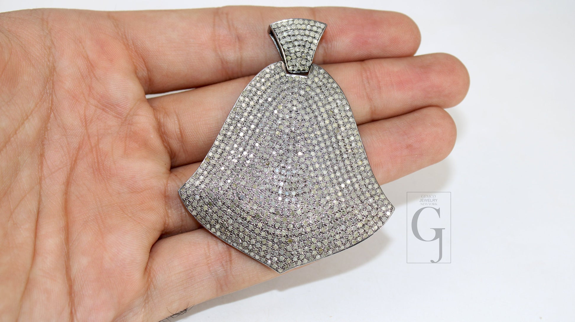 Beautiful designer brilliant cut diamond pave diamond pendant sterling 925 silver handmade finish diamond charm necklace pendant jewelry