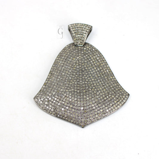 Beautiful designer brilliant cut diamond pave diamond pendant sterling 925 silver handmade finish diamond charm necklace pendant jewelry