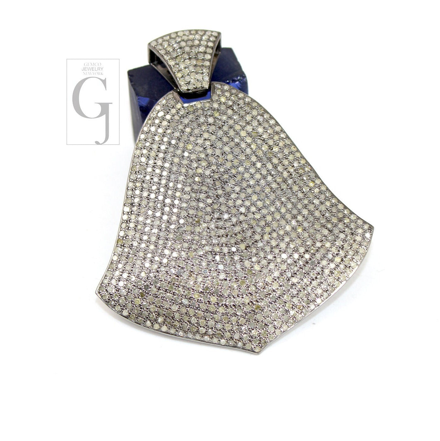 Beautiful designer brilliant cut diamond pave diamond pendant sterling 925 silver handmade finish diamond charm necklace pendant jewelry