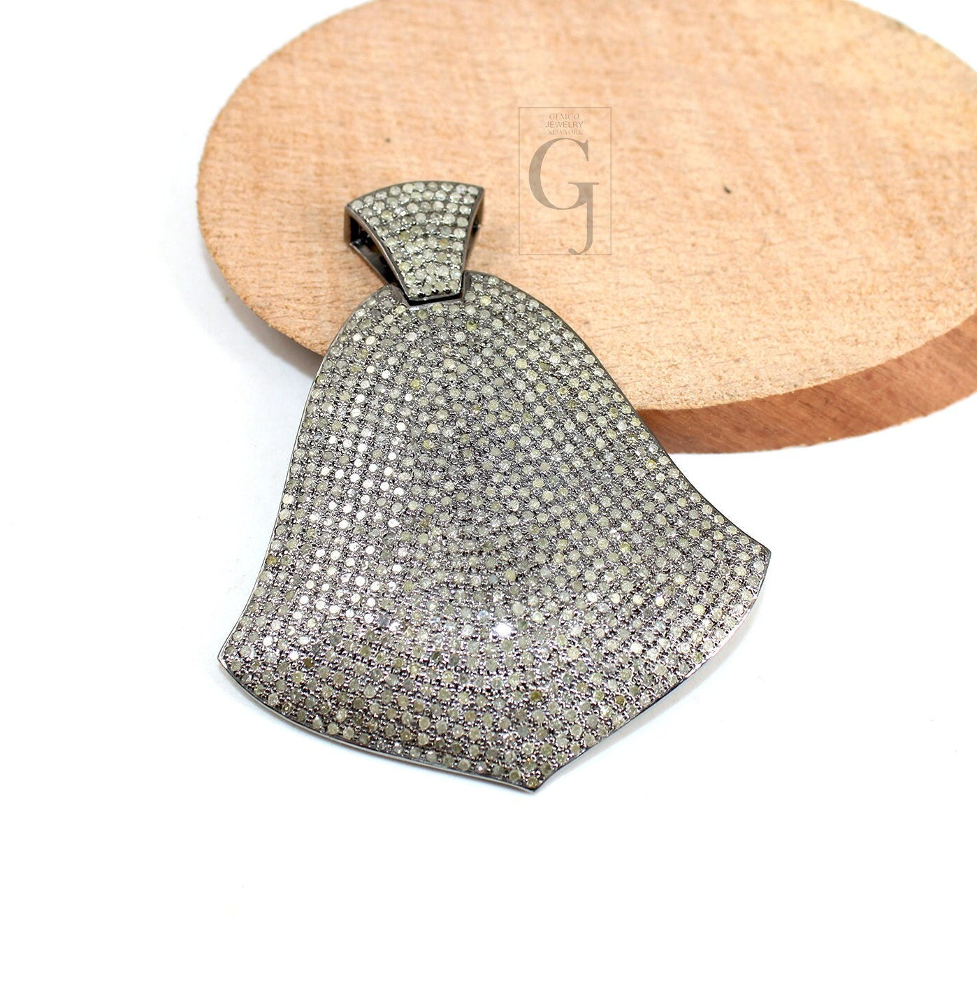 Beautiful Designer Brilliant Cut Diamond Pave Diamond Pendant Sterling 925 Silver Handmade Finish Diamond Charm Necklace Pendant Jewelry