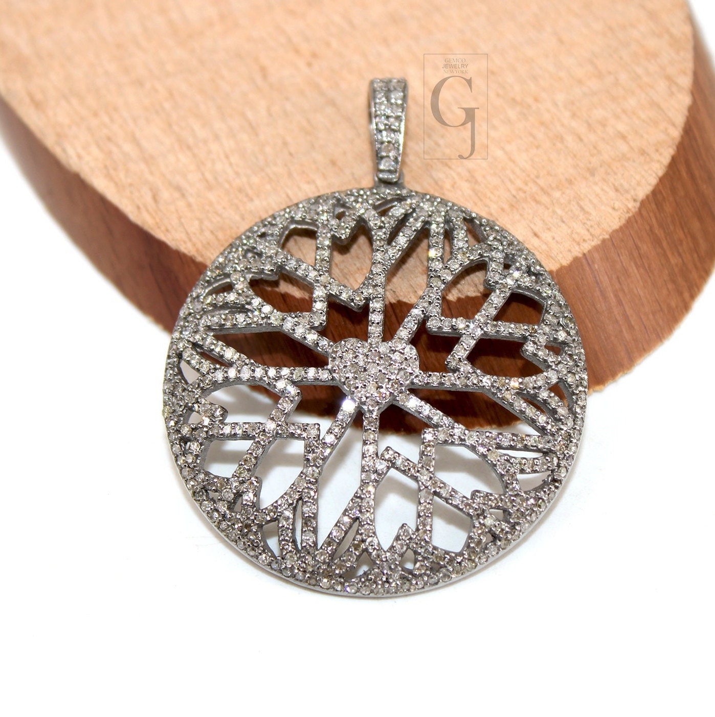 Heart diamond Pave diamond high quality rosecut pendant 925 sterling silver finish handmade diamond pendant designed love diamond pendant