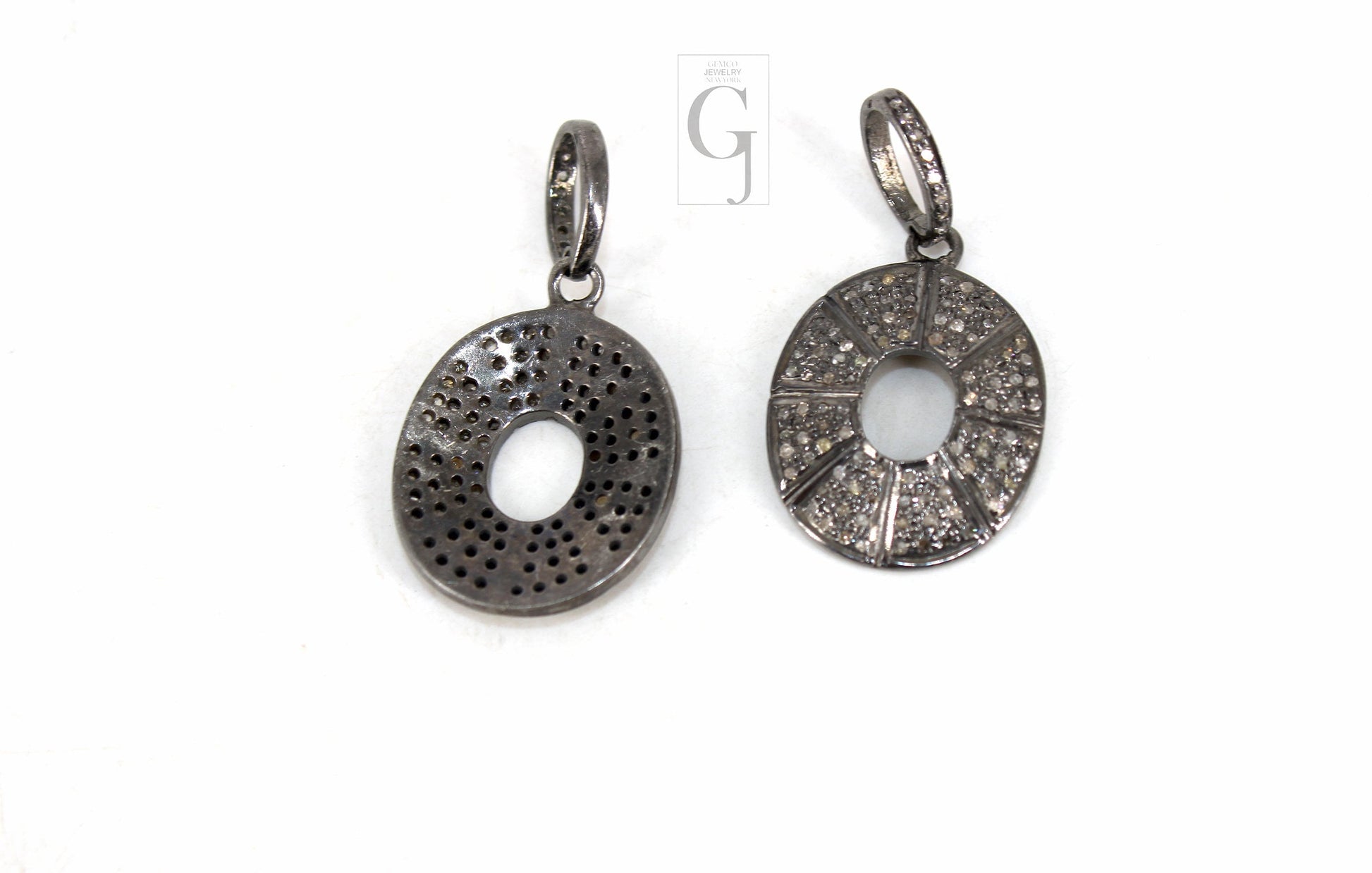 Oxidized Beautiful Designer Pendant Rosecut Pave Diamond Pendant 925 Sterling Silver Handmade Finish Diamond Jewelry Necklace Pendant