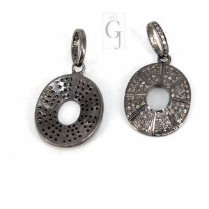 Oxidized Beautiful Designer Pendant Rosecut Pave Diamond Pendant 925 Sterling Silver Handmade Finish Diamond Jewelry Necklace Pendant