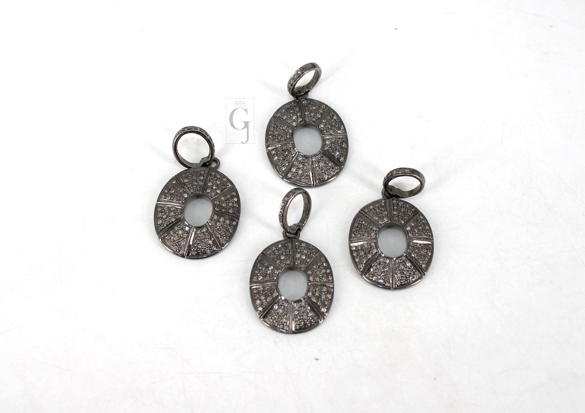 Oxidized Beautiful Designer Pendant Rosecut Pave Diamond Pendant 925 Sterling Silver Handmade Finish Diamond Jewelry Necklace Pendant