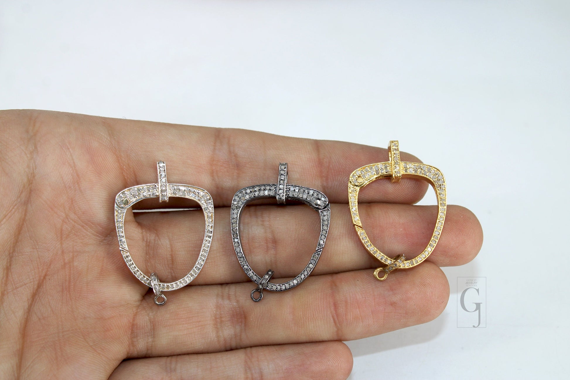 Pave Diamond Clasp,Lobster Clasp ,925 Sterling Silver Handmade Clasp , Diamond Clasp With Matching Jump Ring,Rose Cut Diamond Clasp.