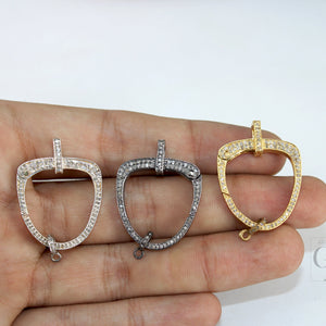 Pave Diamond Clasp,Lobster Clasp ,925 Sterling Silver Handmade Clasp , Diamond Clasp With Matching Jump Ring,Rose Cut Diamond Clasp.