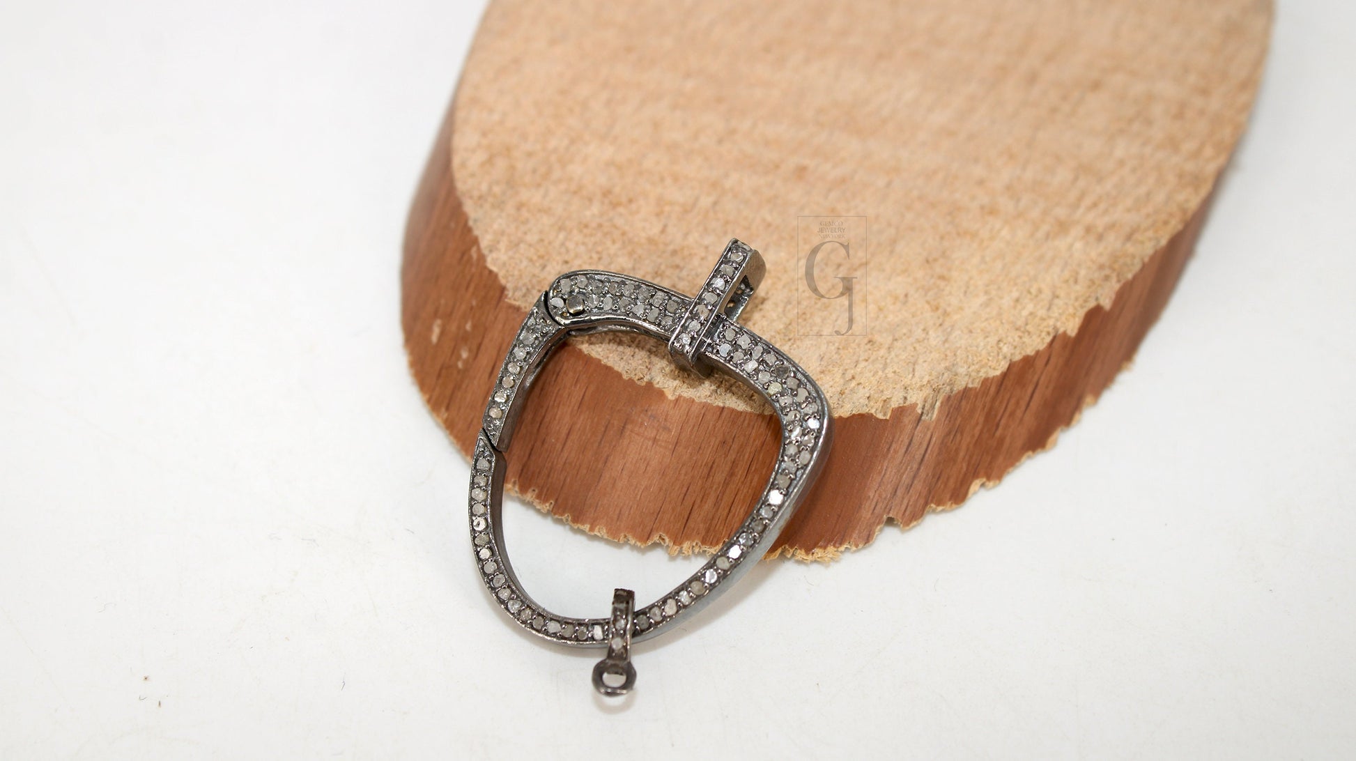 Pave Diamond Clasp,Lobster Clasp ,925 Sterling Silver Handmade Clasp , Diamond Clasp With Matching Jump Ring,Rose Cut Diamond Clasp.