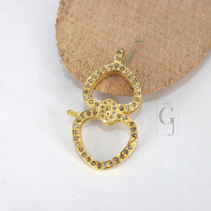 1pc Rosecut Pave Diamond Lobster Clasp Design Spring Clasps 925 Sterling Silver Handmade Finish Jewelry Making Supplies Clasps