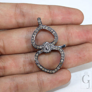1pc Rosecut Pave Diamond Lobster Clasp Design Spring Clasps 925 Sterling Silver Handmade Finish Jewelry Making Supplies Clasps