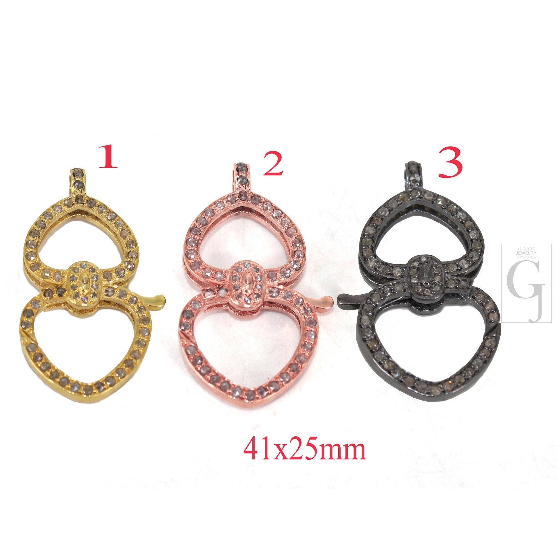 1pc Rosecut Pave Diamond Lobster Clasp Design Spring Clasps 925 Sterling Silver Handmade Finish Jewelry Making Supplies Clasps