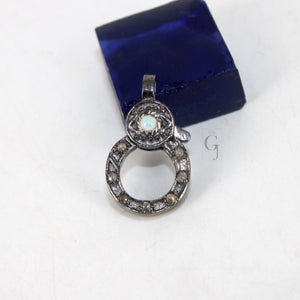 Evil Eye Designer Rosecut Pave Diamond Lobster Clasp Design Spring Clasps 925 Sterling Silver Handmade Finish Jewelry Making Supplies Clasps