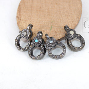Evil Eye Designer Rosecut Pave Diamond Lobster Clasp Design Spring Clasps 925 Sterling Silver Handmade Finish Jewelry Making Supplies Clasps