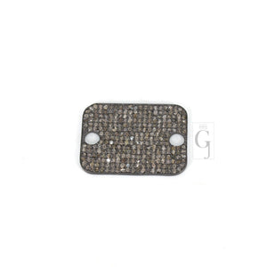 Very beautiful designer Rosecut pave diamond connector 925 sterling silver handmade finish diamond charms necklace bracelet connector