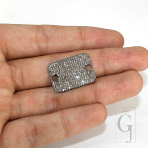 Very beautiful designer Rosecut pave diamond connector 925 sterling silver handmade finish diamond charms necklace bracelet connector