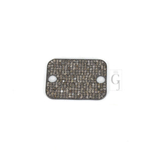 Very beautiful designer Rosecut pave diamond connector 925 sterling silver handmade finish diamond charms necklace bracelet connector