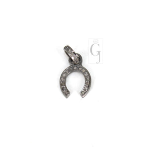 1pc Beautiful Horseshoe Designer Rosecut Pave Diamond Pendant 925 Sterling Silver Handmade Finish Diamond Jewelry Luck Pendant