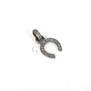 1pc Beautiful Horseshoe Designer Rosecut Pave Diamond Pendant 925 Sterling Silver Handmade Finish Diamond Jewelry Luck Pendant